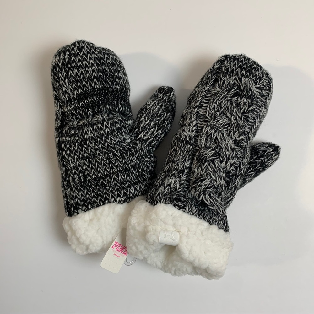 PINK Victoria Secret Sherpa Mittens